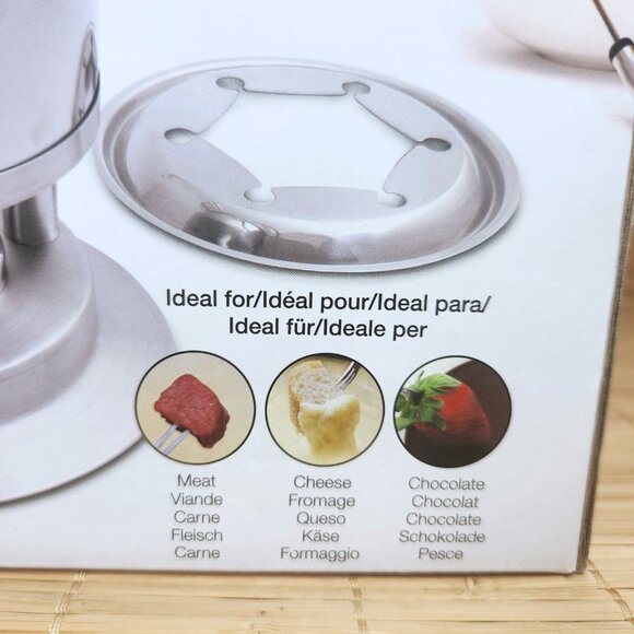 Fondue Set Swissmar Arosa Stainless Steel 11 Piece Meat Cheese Chocolate New - Picture 2 of 12